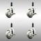 Service Caster 3 Inch 316SS Gray Poly Swivel 7/8 Inch Expanding Stem Caster Set Brake SCC SCC-SS316EX20S314-PPUB-TLB-78-4 - alternate 1